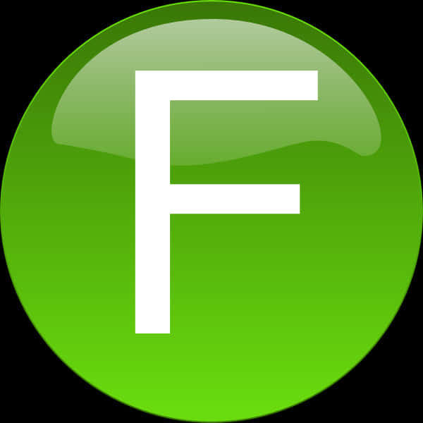 Green Circle White Letter F Icon PNG with transparent background