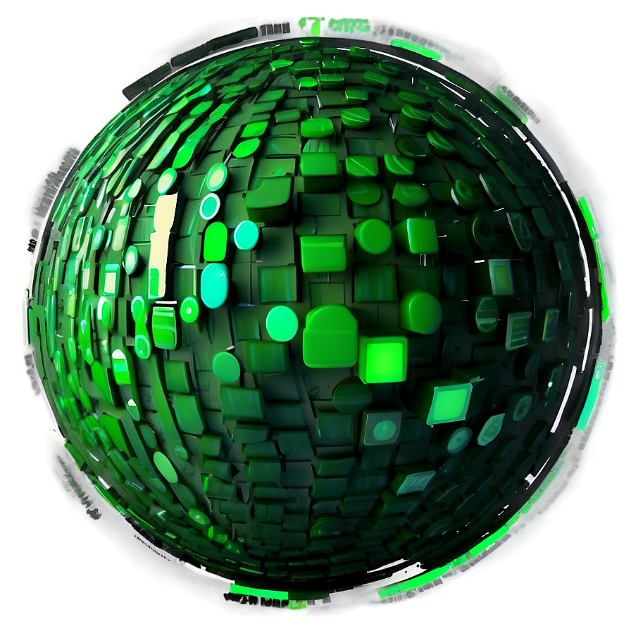 Green Circle With Glitch Effect Png Lpk