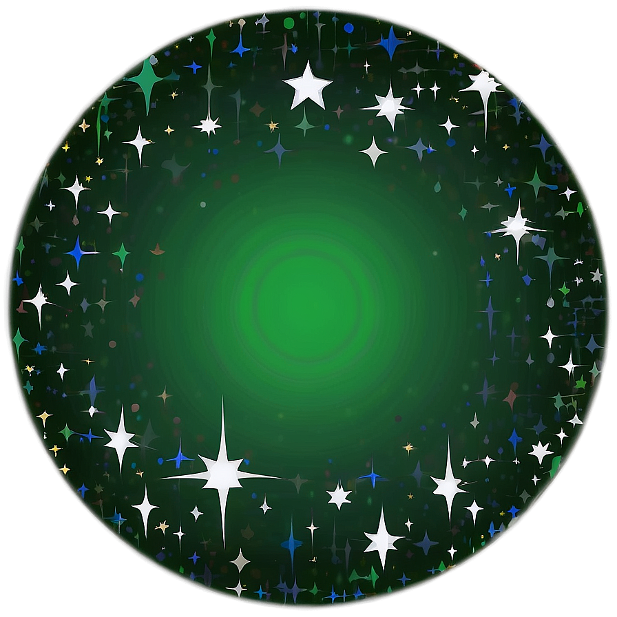 Green Circle With Stars Png 05252024