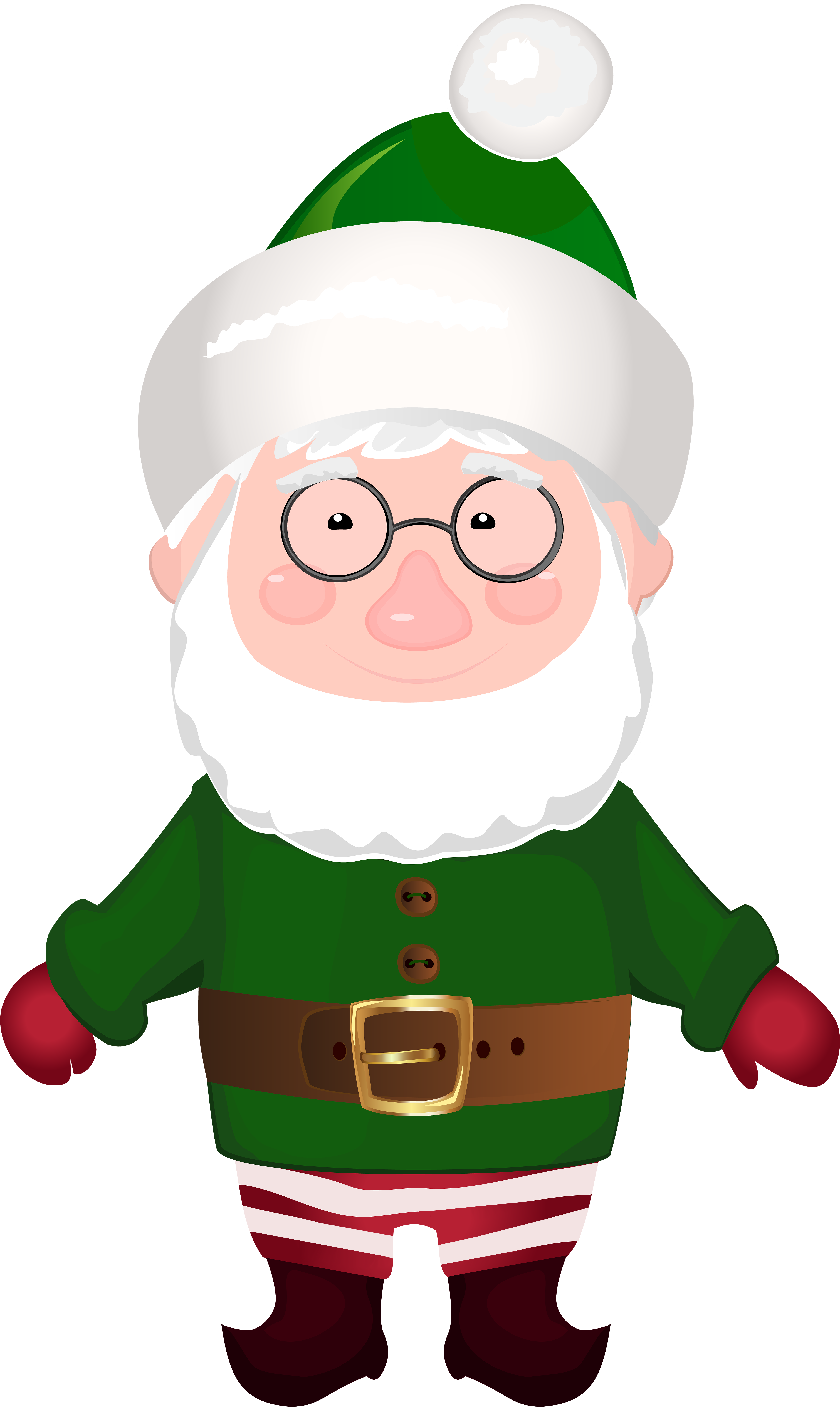 Green Clad Santa Claus Cartoon.png PNG with transparent background