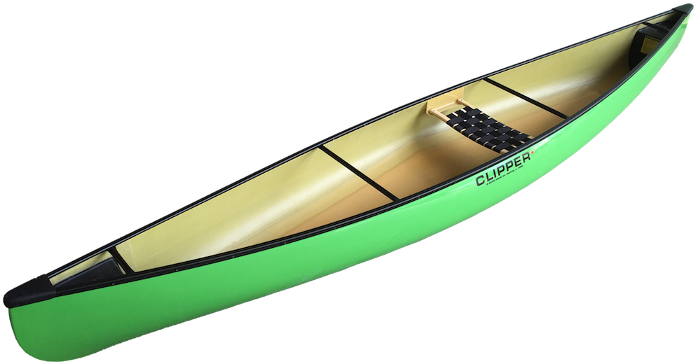 Green Clipper Canoeon Gray Background