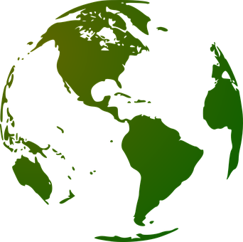Green Continent Globe Graphic PNG with transparent background
