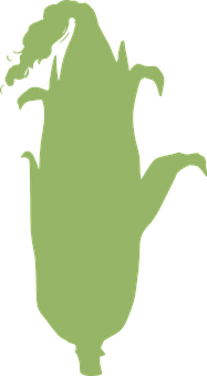 Green Corn Silhouette PNG with transparent background