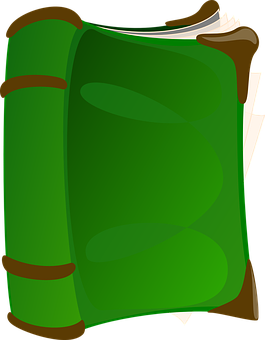 Green Cover Book Cartoon PNG with transparent background