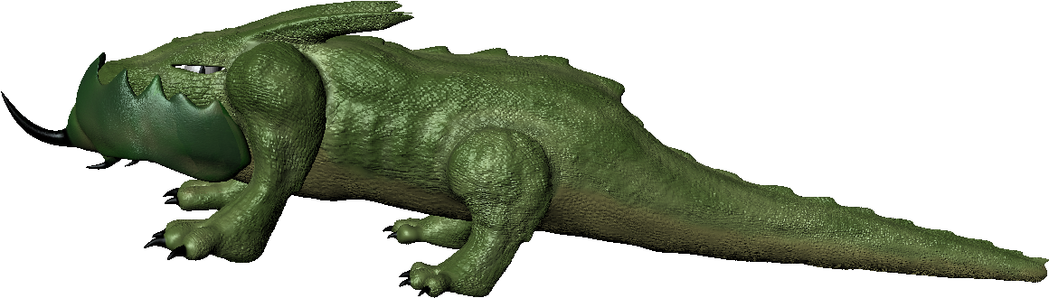 Green Crocodile3 D Model