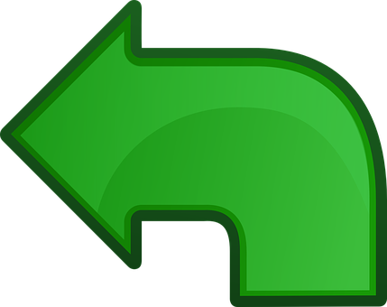 Green Curved Arrow Icon