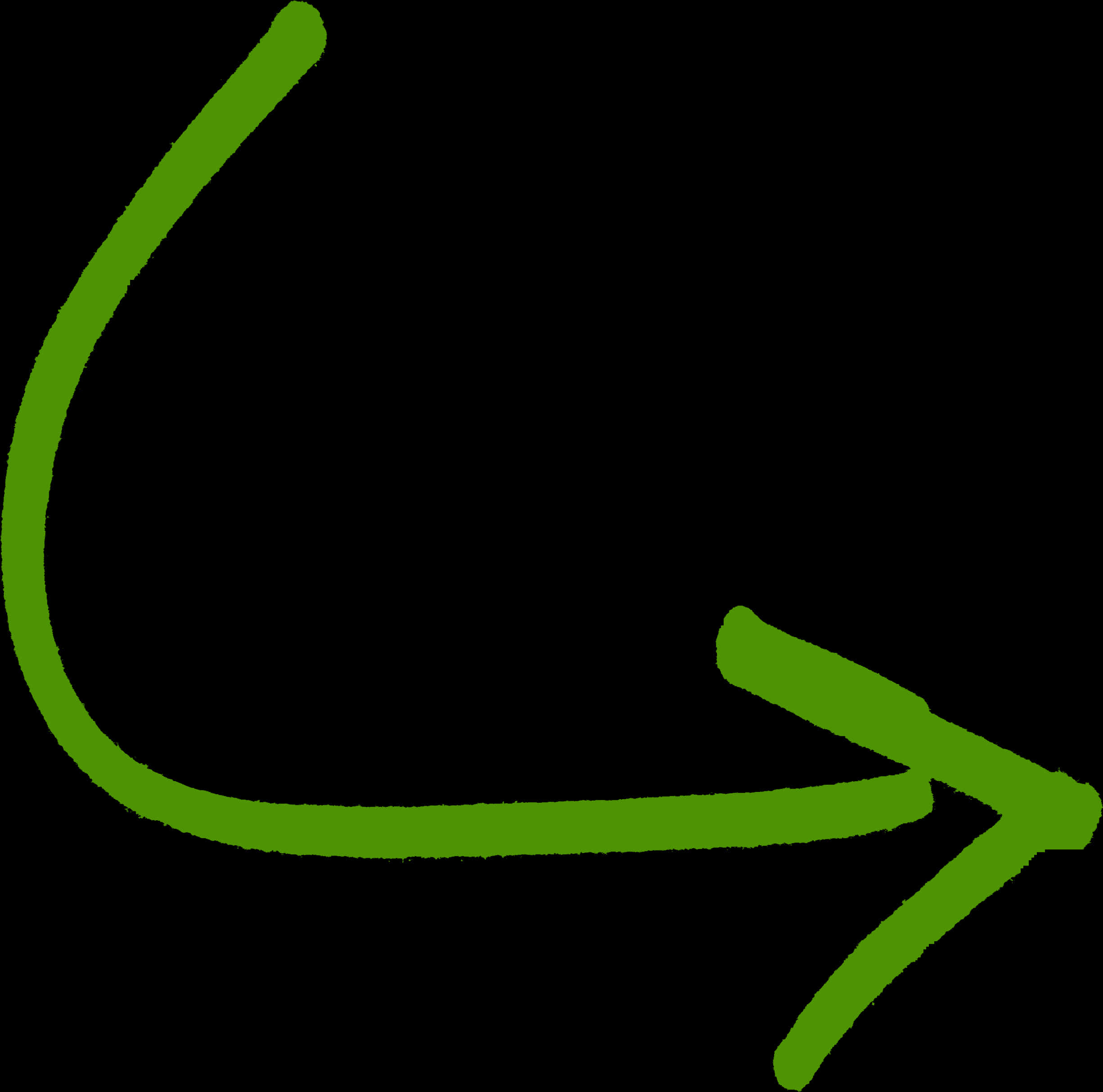 Green Curved Arrow