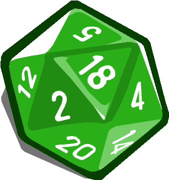 Green D20 Dice Illustration