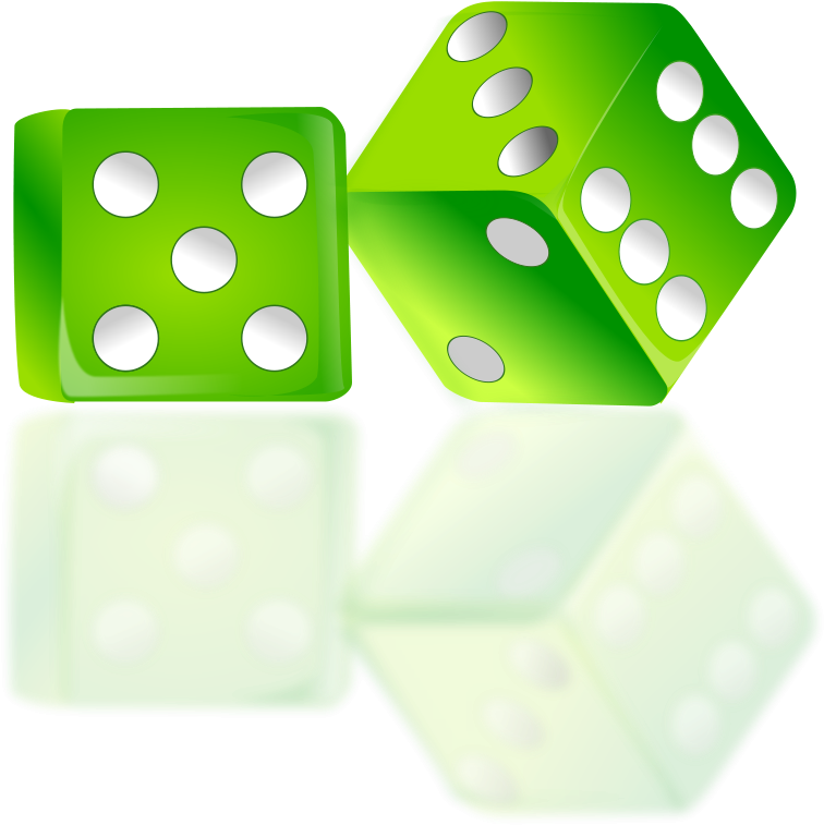 Green Dice Vector Illustration