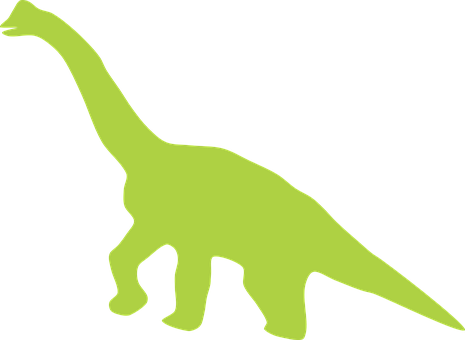 Green Dinosaur Silhouette PNG with transparent background