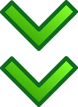 Green Double Chevron Symbol