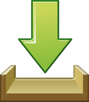 Green Download Arrow Icon PNG with transparent background
