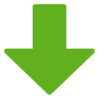 Green Download Arrow Icon PNG with transparent background