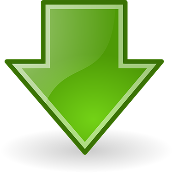 Green Download Arrow Icon PNG with transparent background