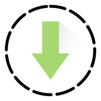 Green Download Arrow Icon PNG with transparent background