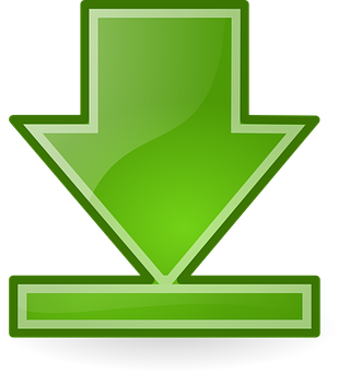 Green Download Icon PNG with transparent background