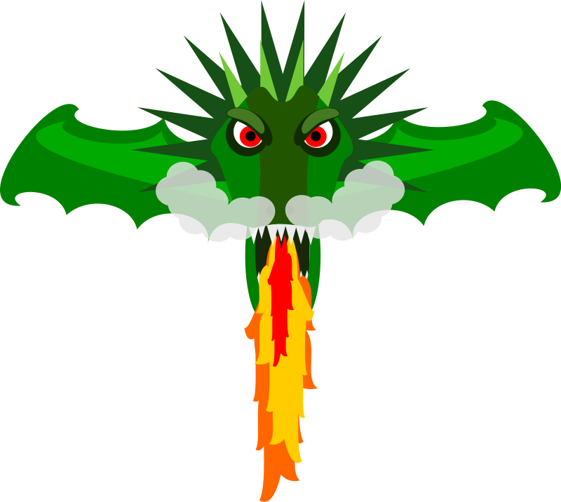 Green_ Dragon_ Breathing_ Fire_ Vector