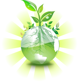 Green Earth Ecology Concept PNG with transparent background