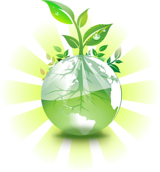 Green Earth Sunburst PNG with transparent background