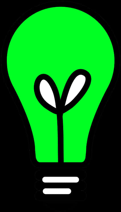 Green Eco Light Bulb Concept PNG with transparent background