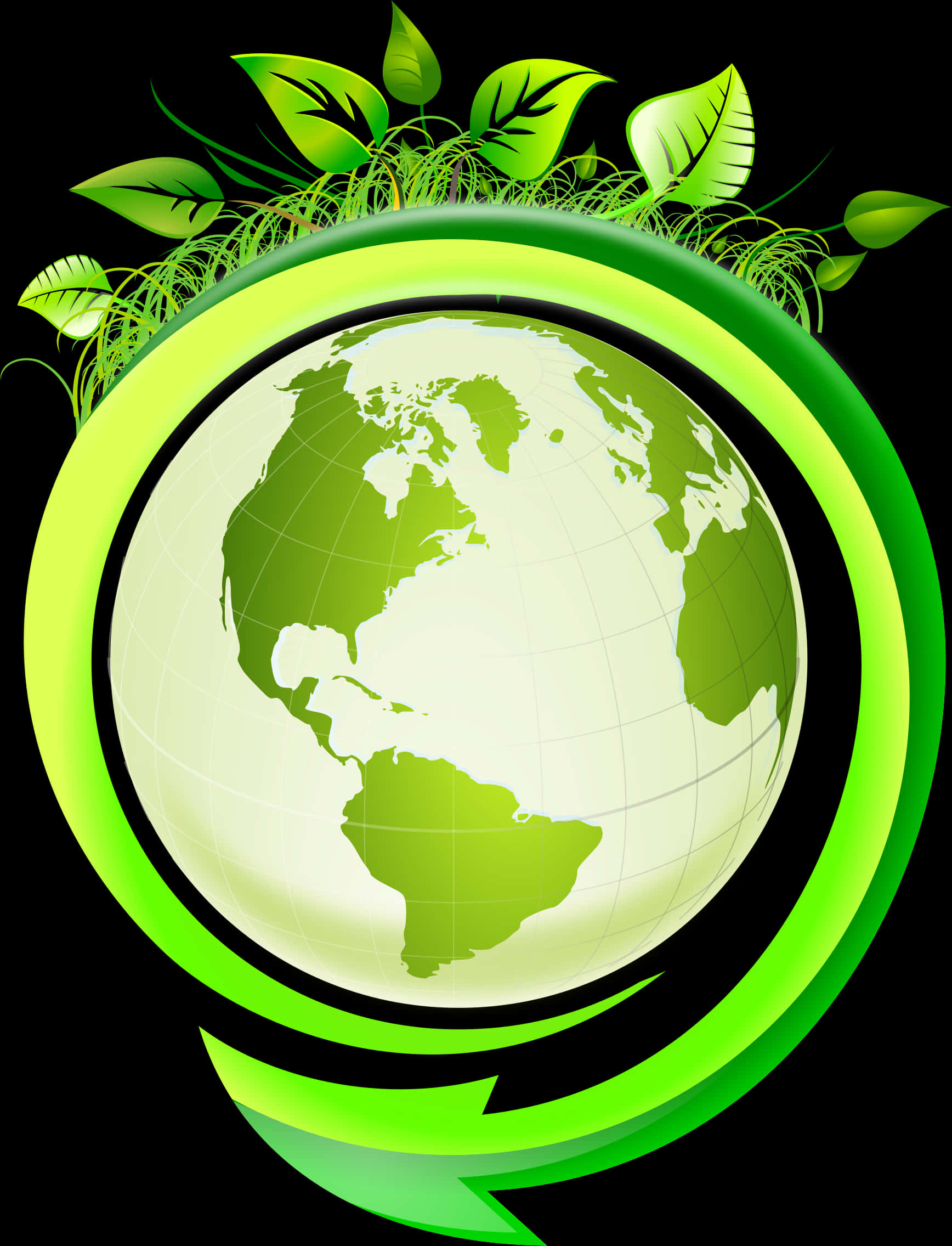 Green Eco World Concept PNG with transparent background