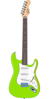 Green Electric Guitar PNG with transparent background