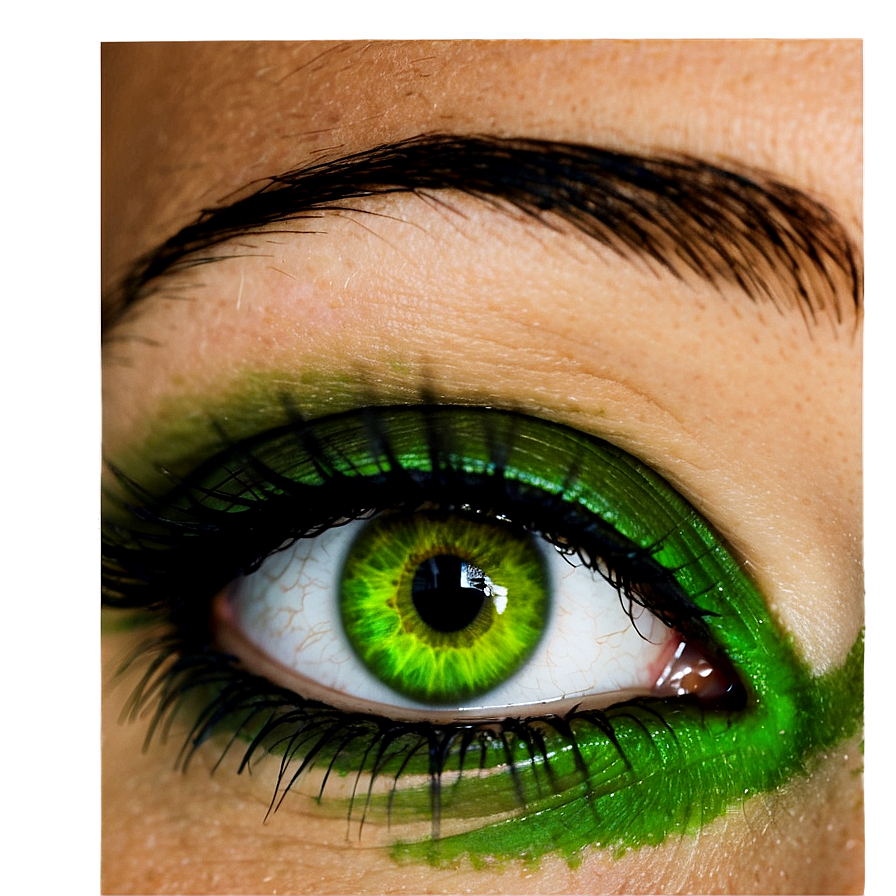 Green Eye With Dramatic Makeup Png 06262024