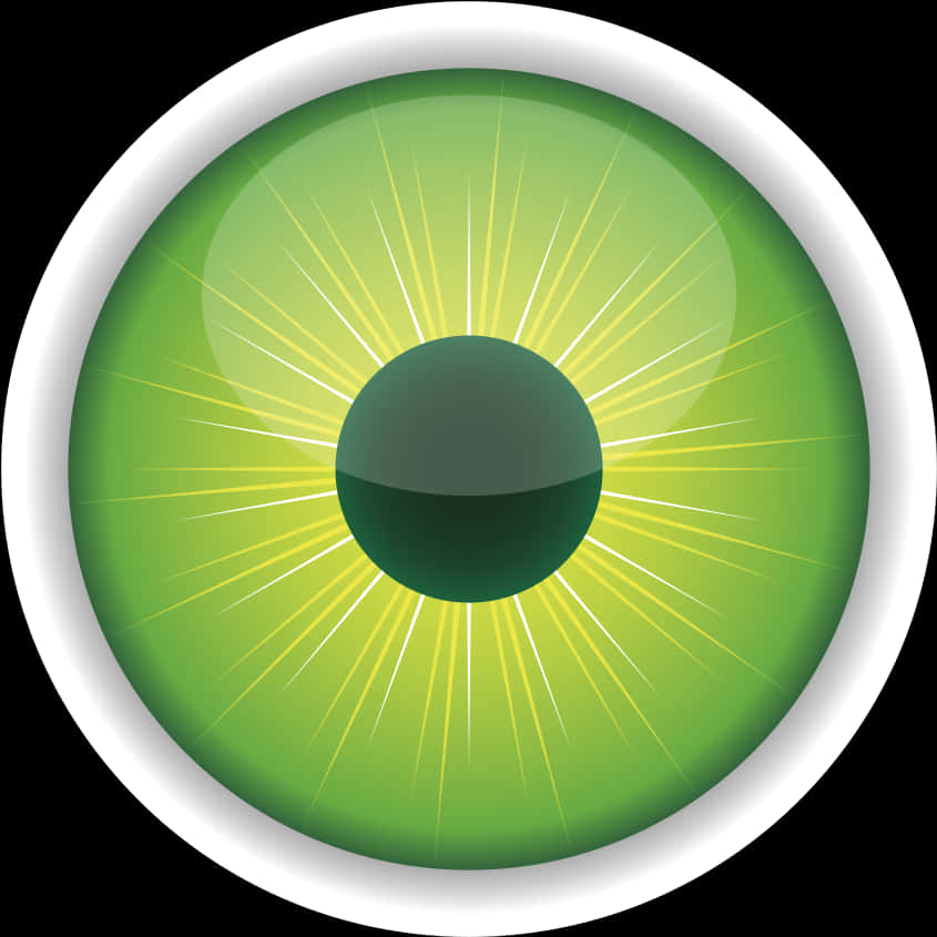 Green Eyeball Illustration PNG with transparent background