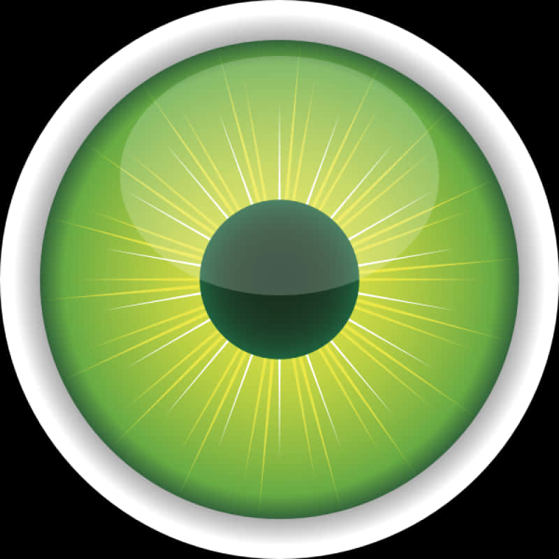 Green Eyeball Illustration PNG with transparent background