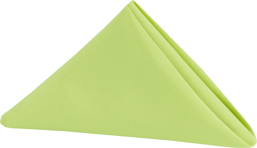 Green Fabric Napkin Folded Triangle