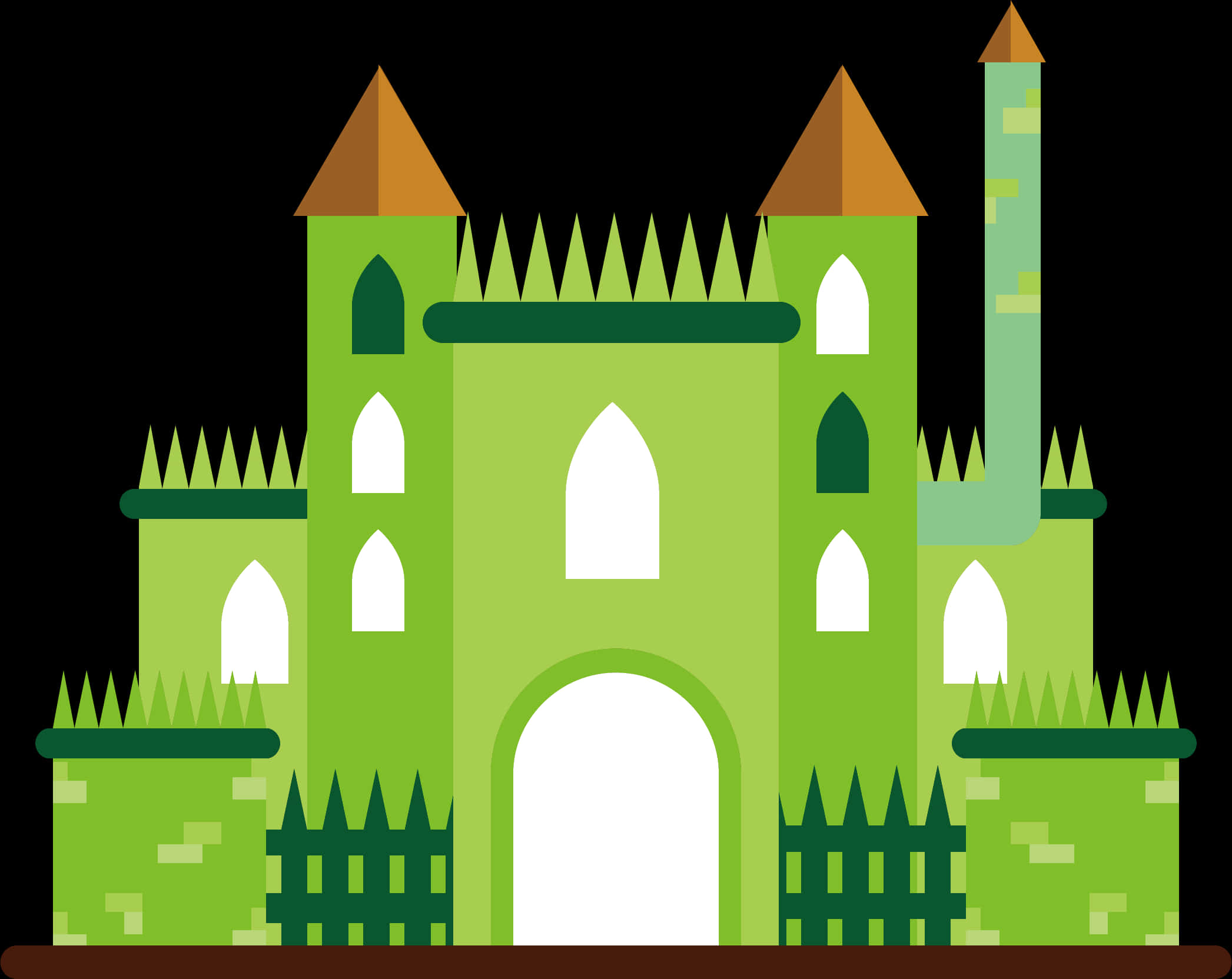 Green Fantasy Castle Illustration