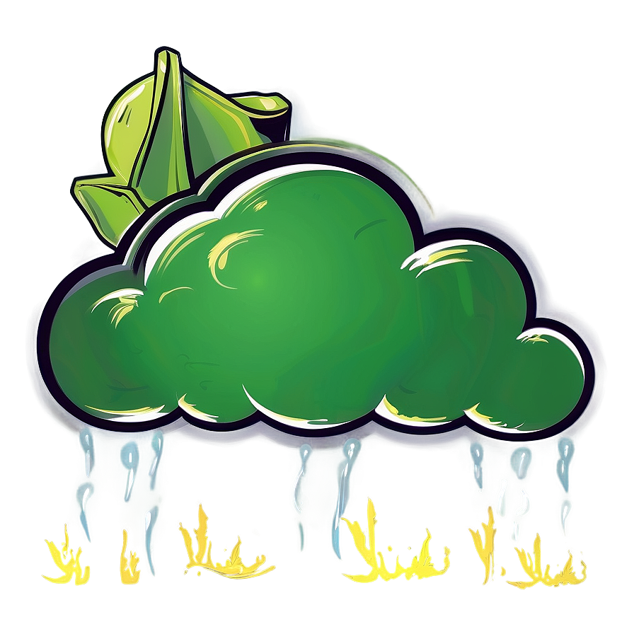 Green Fart Cloud Graphic Png 76