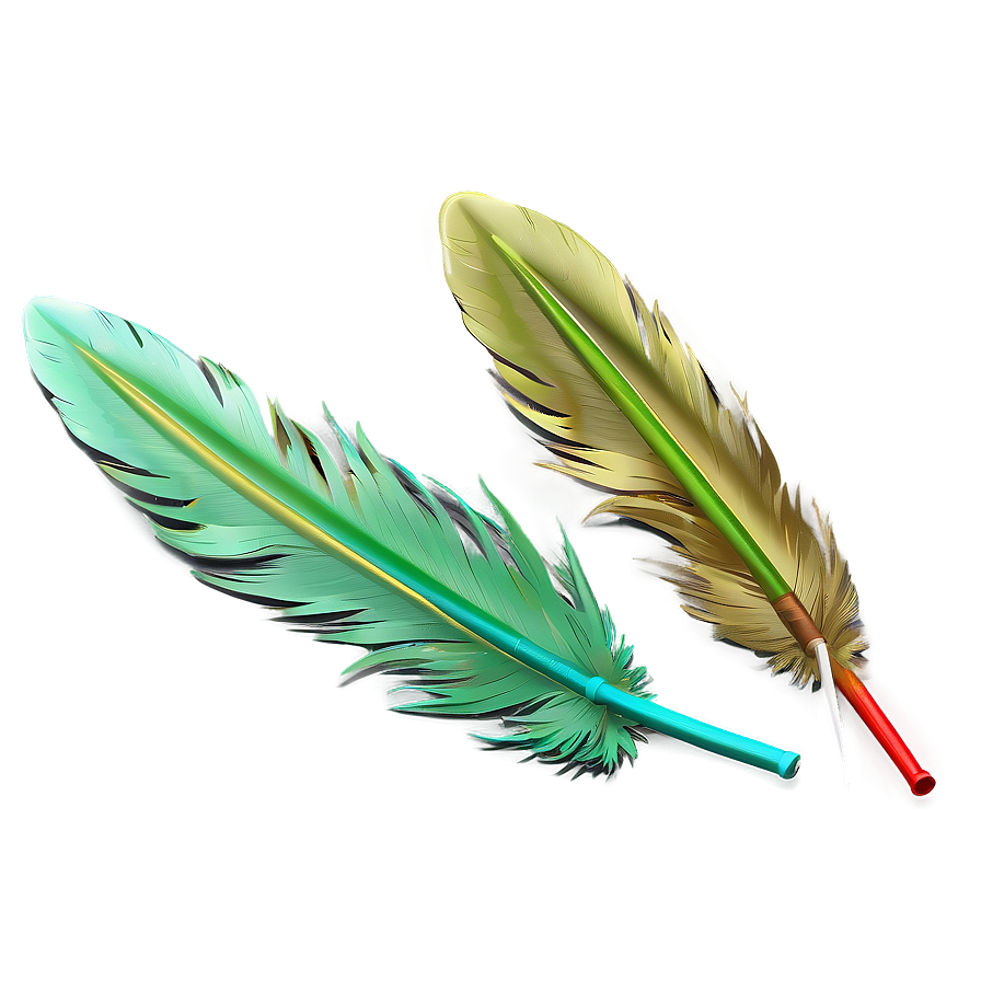 Green Feather Quill Pen Png 10