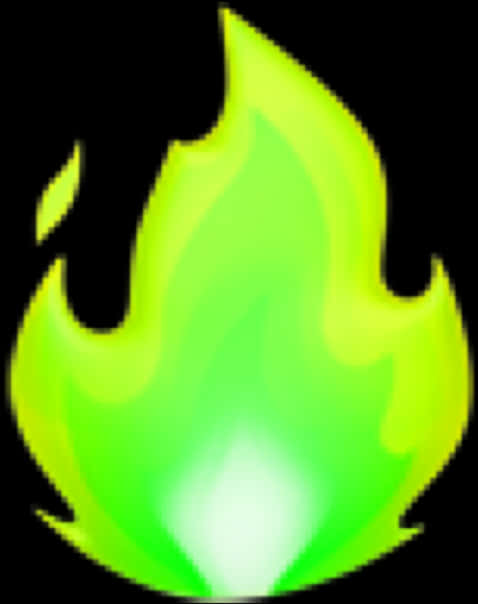 Green Flame Emoji PNG with transparent background