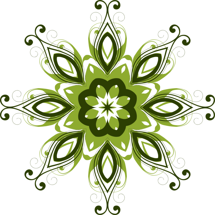 Green Floral Mandala Design