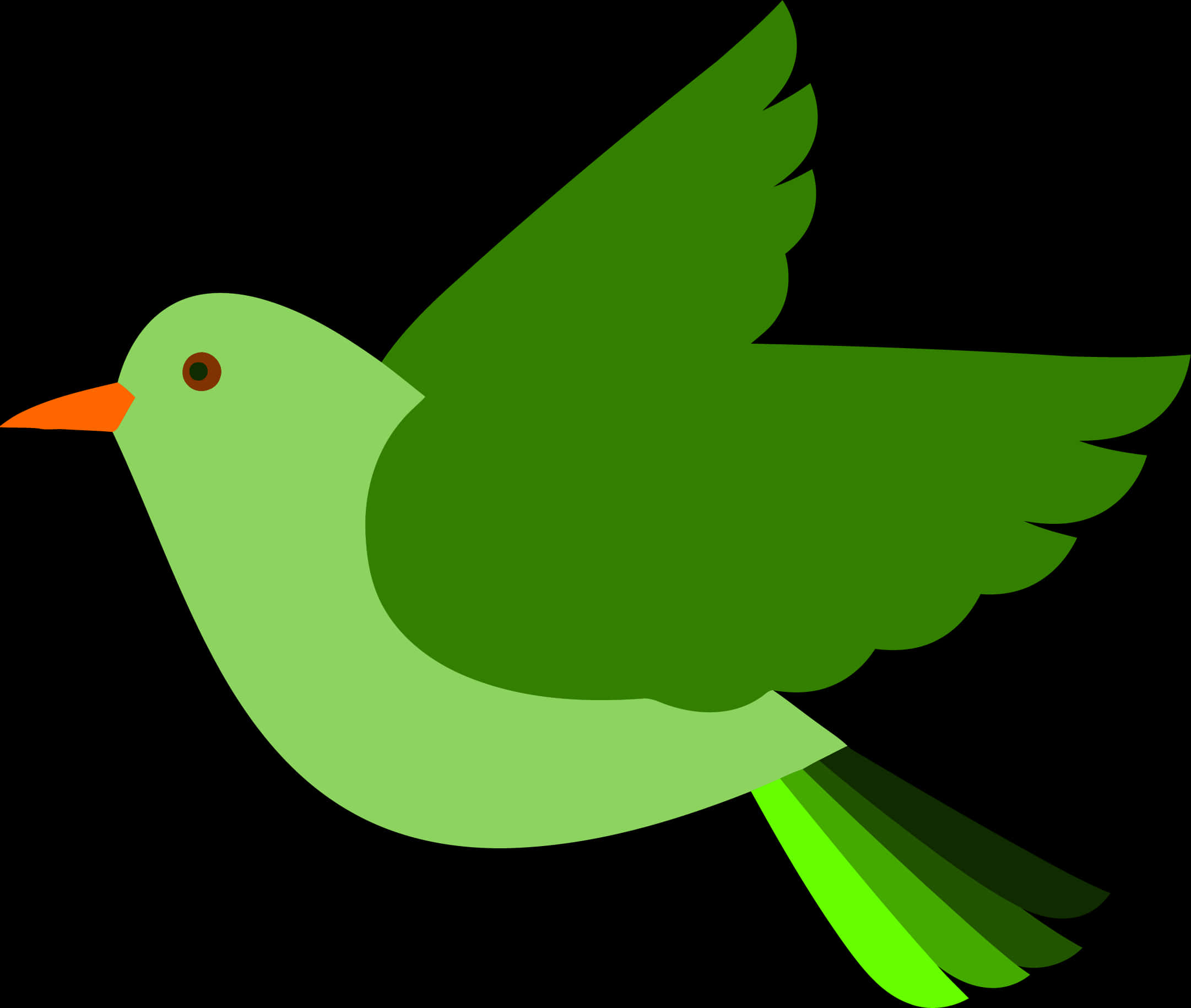 Green_ Flying_ Bird_ Vector_ Graphic