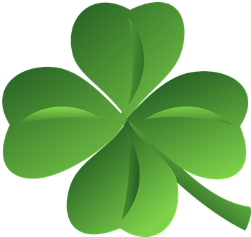 Green Four Leaf Clover Graphic PNG image with a transparent background, free high-resolution download