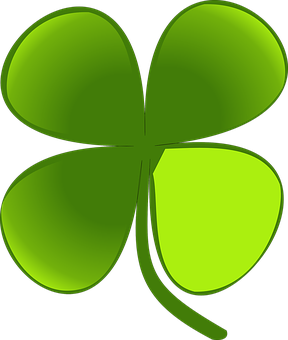 Green Four Leaf Clover PNG image with a transparent background, free high-resolution download
