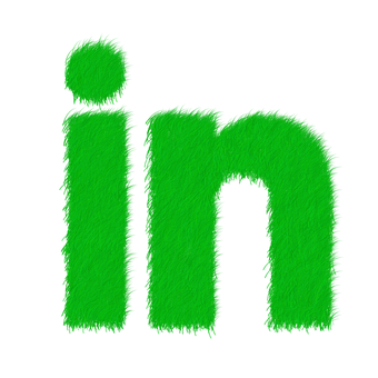 Green Furry Letter Linked In Logo PNG with transparent background