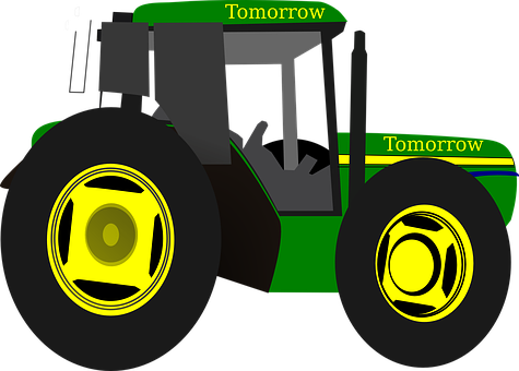 Green Futuristic Tractor Concept PNG with transparent background