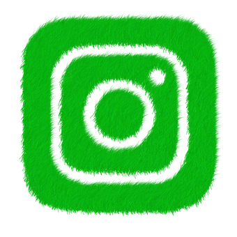 Green Fuzzy Instagram Logo PNG with transparent background
