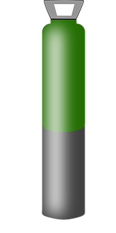 Green Gas Cylinder Icon PNG with transparent background