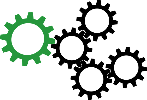 Green Gear Iconon Black Background