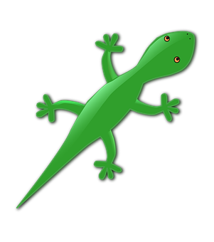 Green Gecko Cartoon Illustration