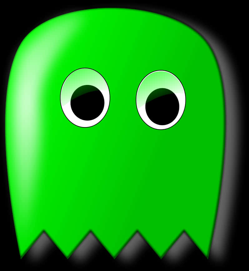 Green Ghost Pacman Character