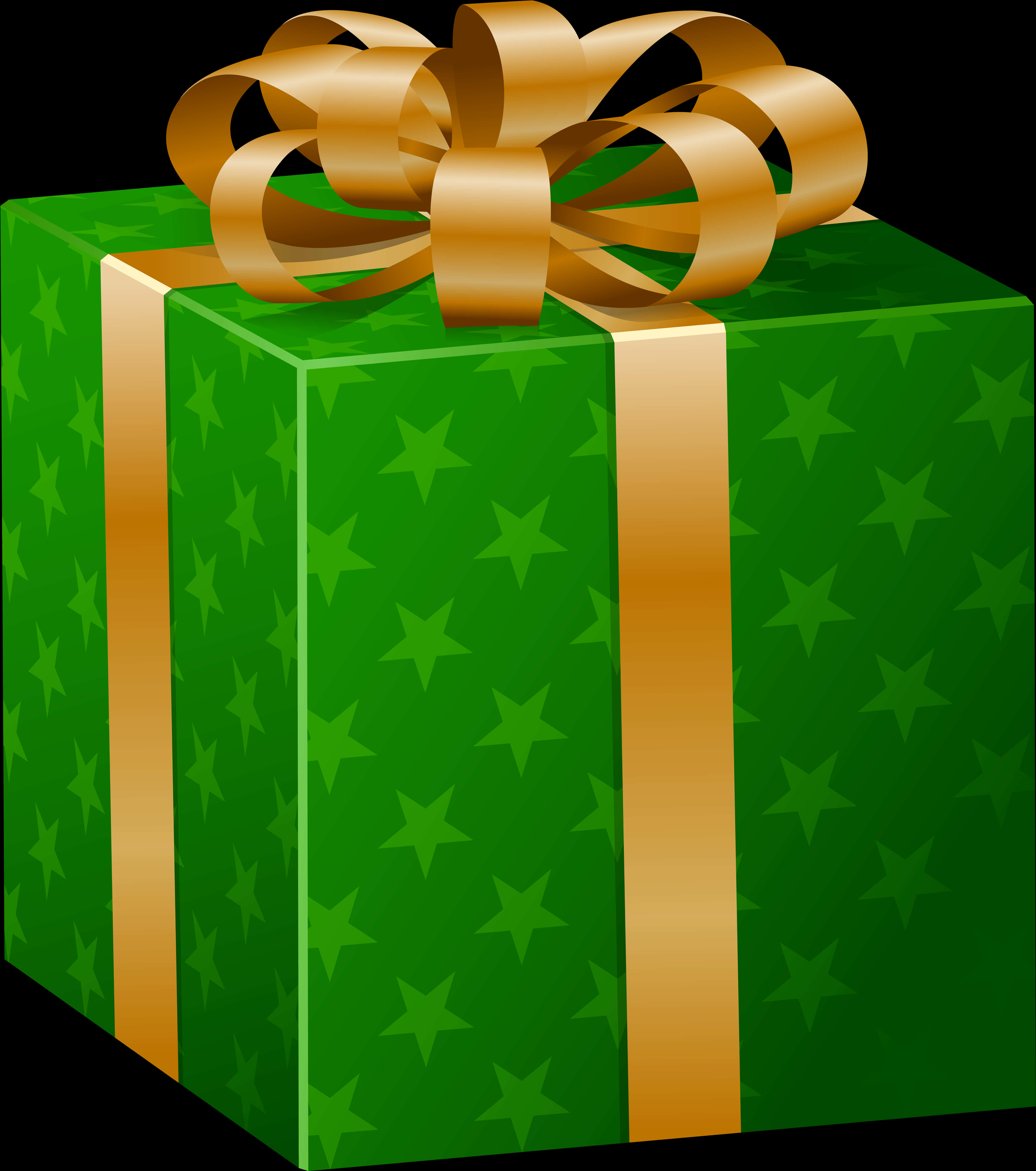 Green Gift Boxwith Golden Ribbon