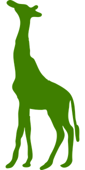 Green Giraffe Silhouette