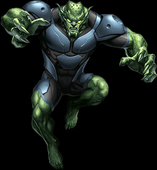 Green Goblin Ultimate Spiderman PNG image with a transparent background, free high-resolution download