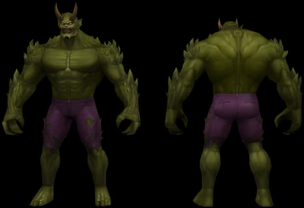 Green Goblin Monstrous Form Frontand Back PNG image with a transparent background, free high-resolution download