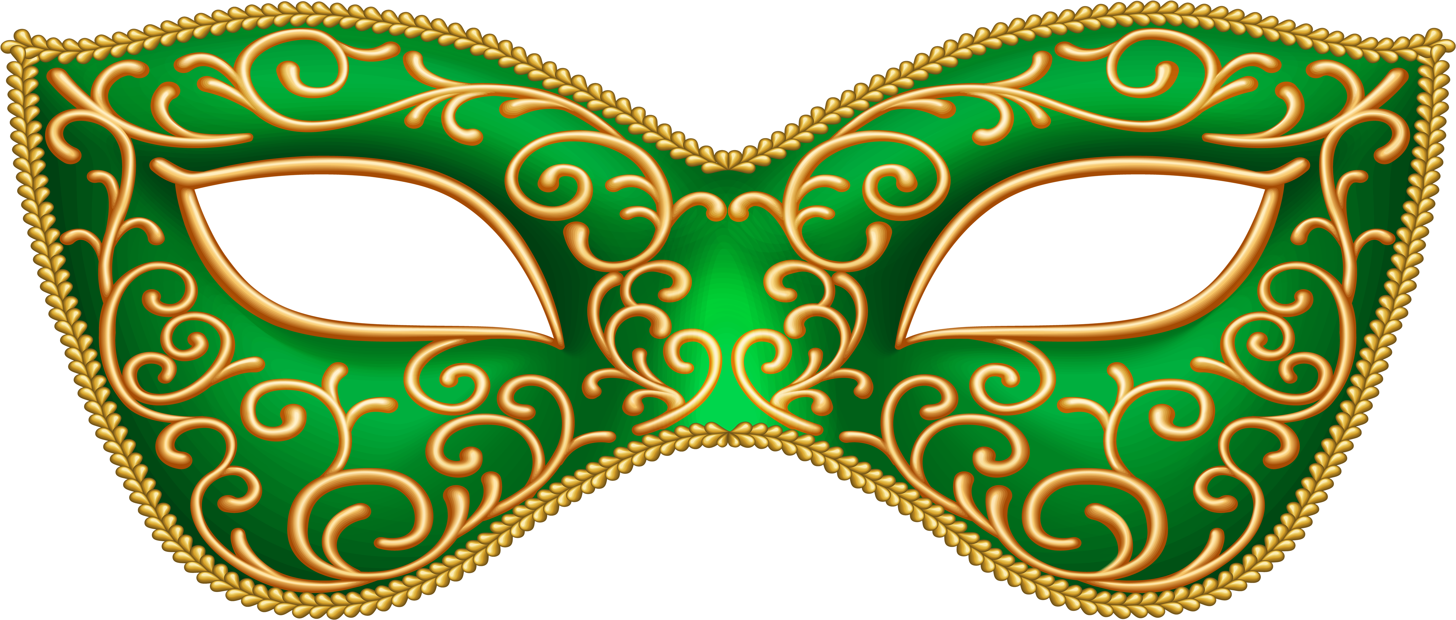 Green Gold Venetian Mask